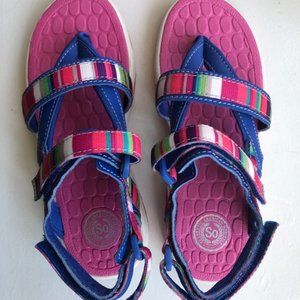 Kids Blue and Pink Sandals Size 3